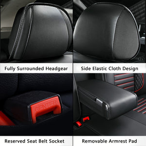 5-Seat Universal Fit Luxury Faux Leather Car Seat Cover