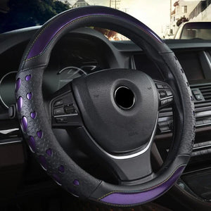 Fashion Heart Style Car Steering Wheel Cover Non-slip Fit Size 38CM Steering Wheel High Quality Interior Accessories