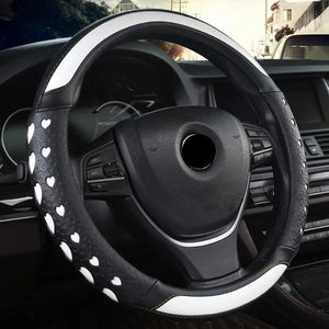 Fashion Heart Style Car Steering Wheel Cover Non-slip Fit Size 38CM Steering Wheel High Quality Interior Accessories