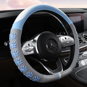 Car Steering Wheel Cover Universal Anti-Slip Cat Claws Leather Car Steering Wheel Protective Cover Cute Pink Type O DD D