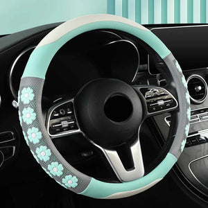 Napa Leather Material Brightly Colored Car Steering Wheel Cover Universal Auto Parts Non-slip Wear-resistant 38cm