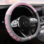 Car Steering Wheel Cover Universal Anti-Slip Cat Claws Leather Car Steering Wheel Protective Cover Cute Pink Type O DD D