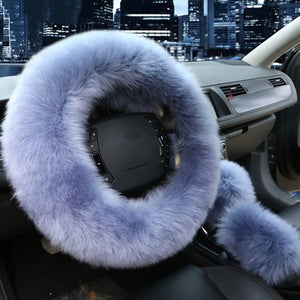 Luxuryn Fluffy Steering Wheel Cover (3 PCS)