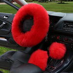 Luxuryn Fluffy Steering Wheel Cover (3 PCS)